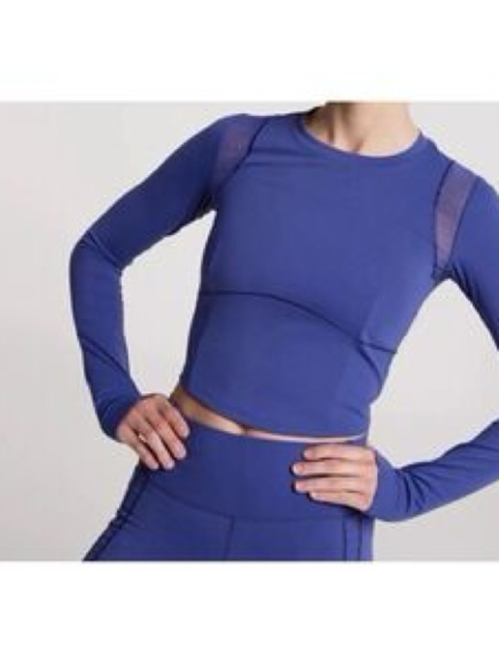 CALIA by Carrie Underwood Royal Blue Long Sleeve Crop Top